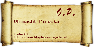 Ohnmacht Piroska névjegykártya